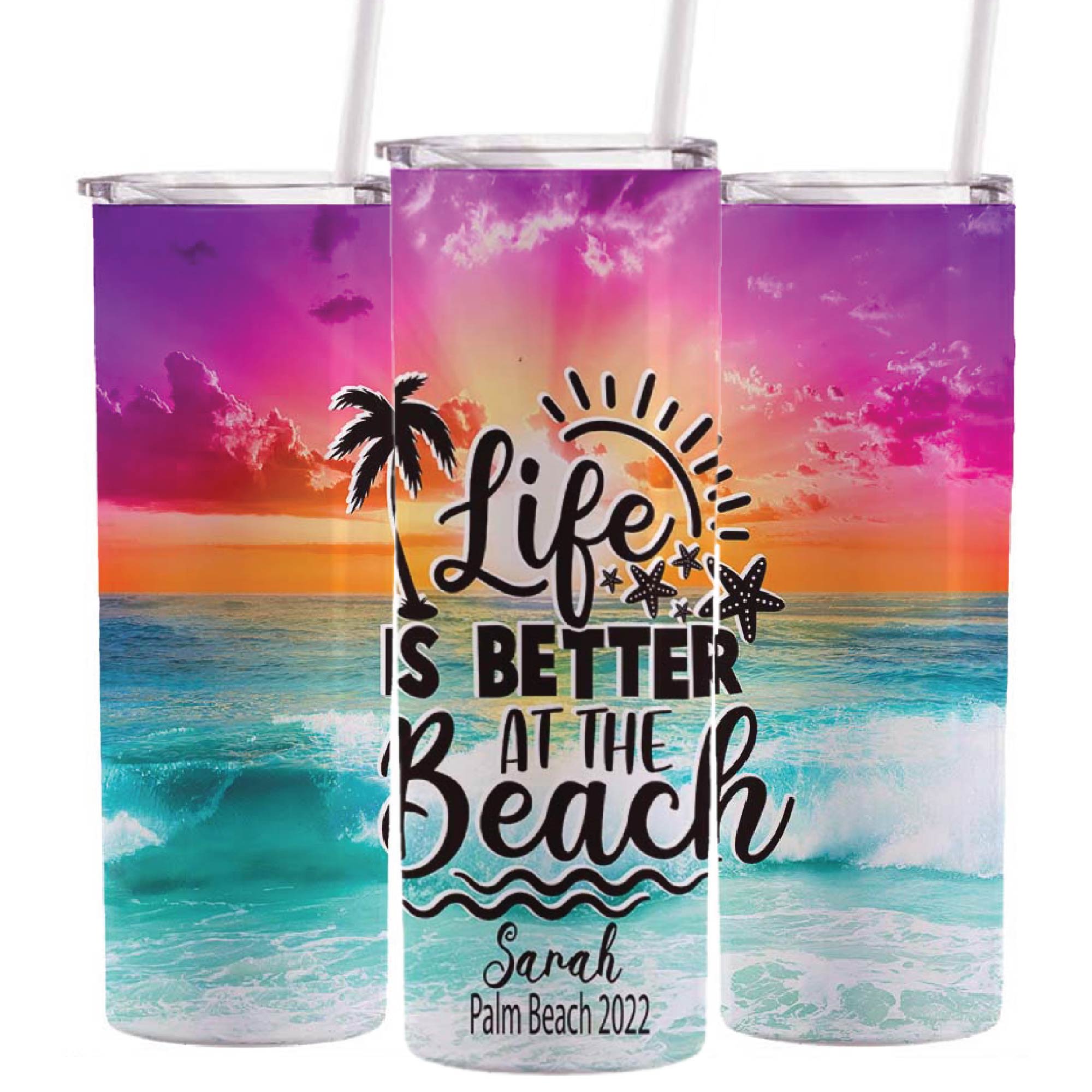 Doradreamdeko 12oz Life Is Better At The Beach, Beach Tumbler Gifts For  Women Or Men, 1 Pack, Pink And Blue : Target