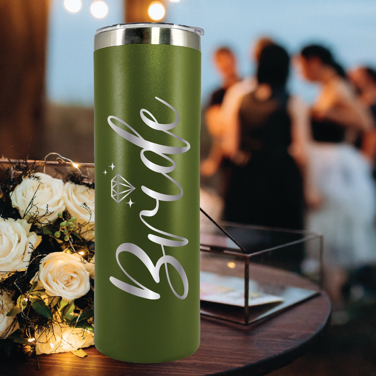 20 oz - Diamond Bride Tumbler - Laser Engraved