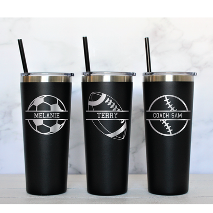 22 oz Personalized Sport Coach Tumbler - Laser Engraved