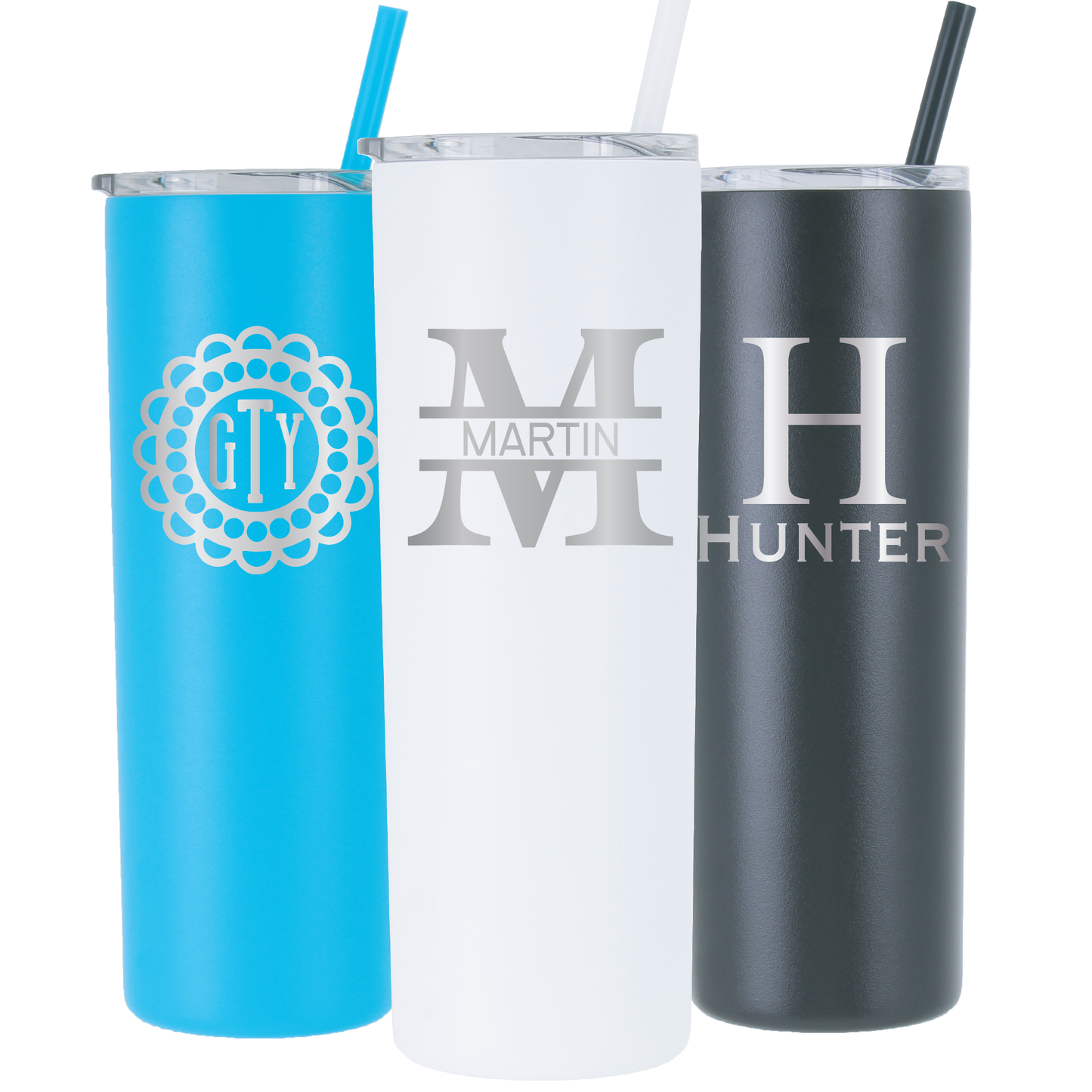 Personalized Cups With Straws 