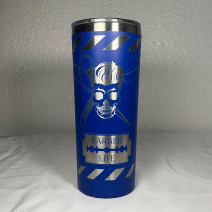 24 oz Barber Life Tumbler - Laser Engraved