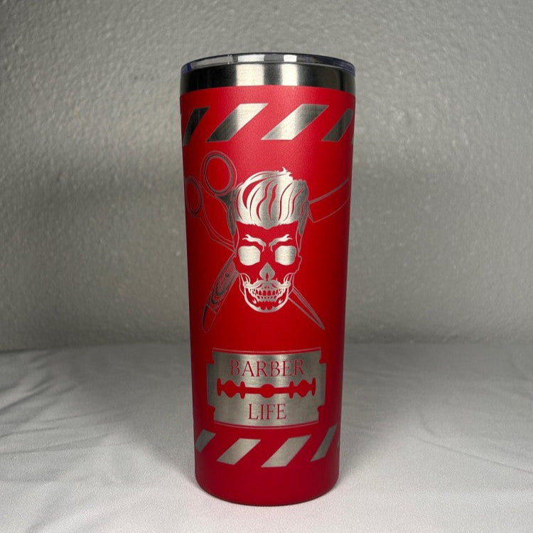 24 oz Barber Life Tumbler - Laser Engraved