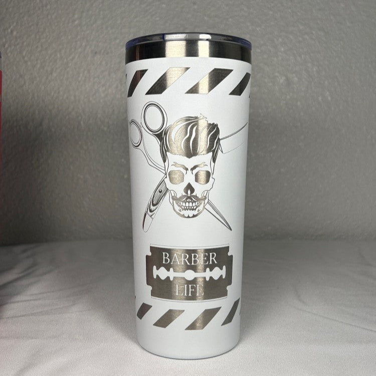 24 oz Barber Life Tumbler - Laser Engraved