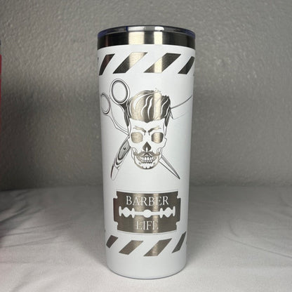 24 oz Barber Life Tumbler - Laser Engraved