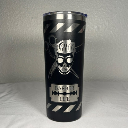 24 oz Barber Life Tumbler - Laser Engraved