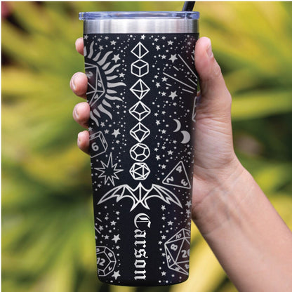 24 oz - D20 Dice Tumbler - Full Wrap - Laser Engraved