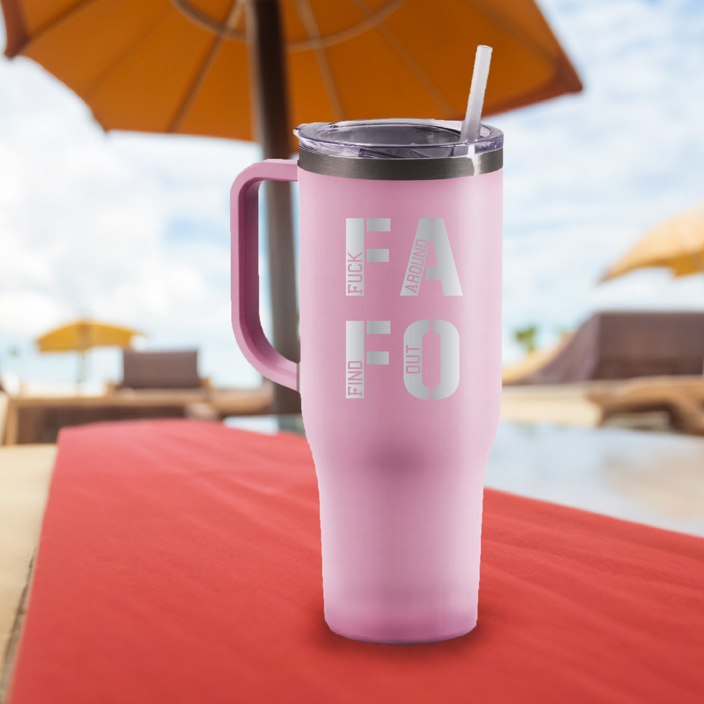 40 oz Personalized FAFO Tumbler Laser Engraved