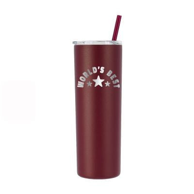 Personalised Cold Cup Metal Tumbler With Straw