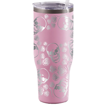 Wifey - Laser Engraved - 40oz Pink Tumbler with Handle