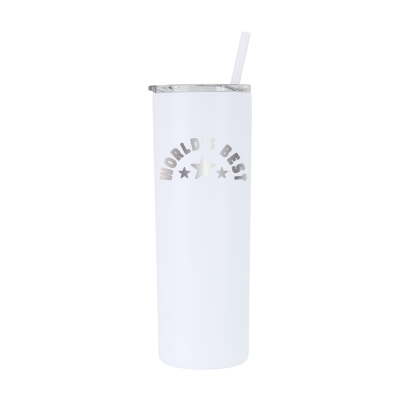 20 oz. Stainless Steel Tumbler - WHITE - CUSTOM – Uniquely Gifted Texas